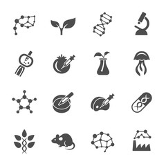 Biotechnology science icons