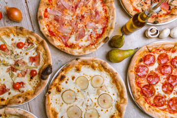 Italian pizzas top view