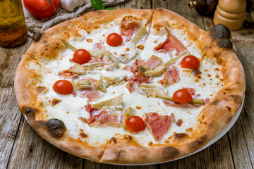 Capricciosa pizza with artichokes