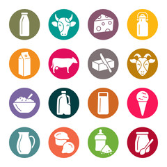 Milk production icons