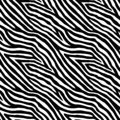 Seamless black and white zebra pattern. Print for textiles. Vector illustration.