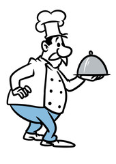 Character minimalism chef cook culinary cartoon illustration isolated image 