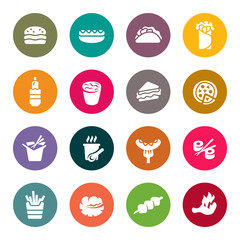 Fast-food icon set
