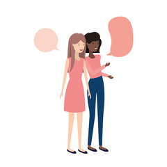 women with speech bubble avatar character