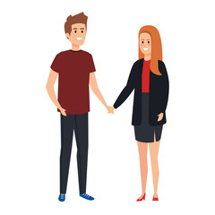 Fototapeta premium young couple avatars characters