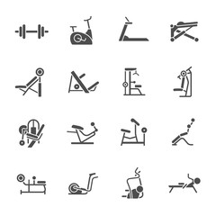 Gym equipment icons © missbobbit