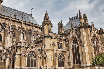 Partial View of the intricate design at Notre Dame of Paris