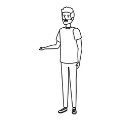 young man with beard character