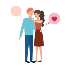 couple with speech bubble avatar character