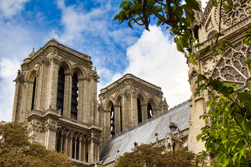 Fototapeta na wymiar Bell Towers of Notre Dame of Paris