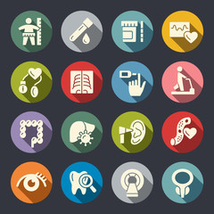 Health check up icon set