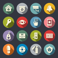 Home security icon set