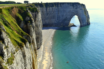 Obraz premium Etretat France is an amazing place with its rock formations and hidden beaches that very difficult to reach