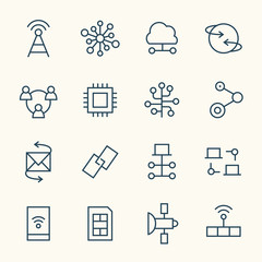 Connection line icon set