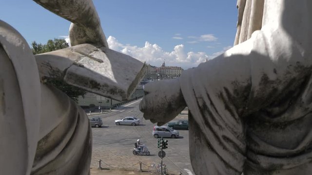 View of skyline from Gran Madre Di Dio church in Turin, Italy, Europe