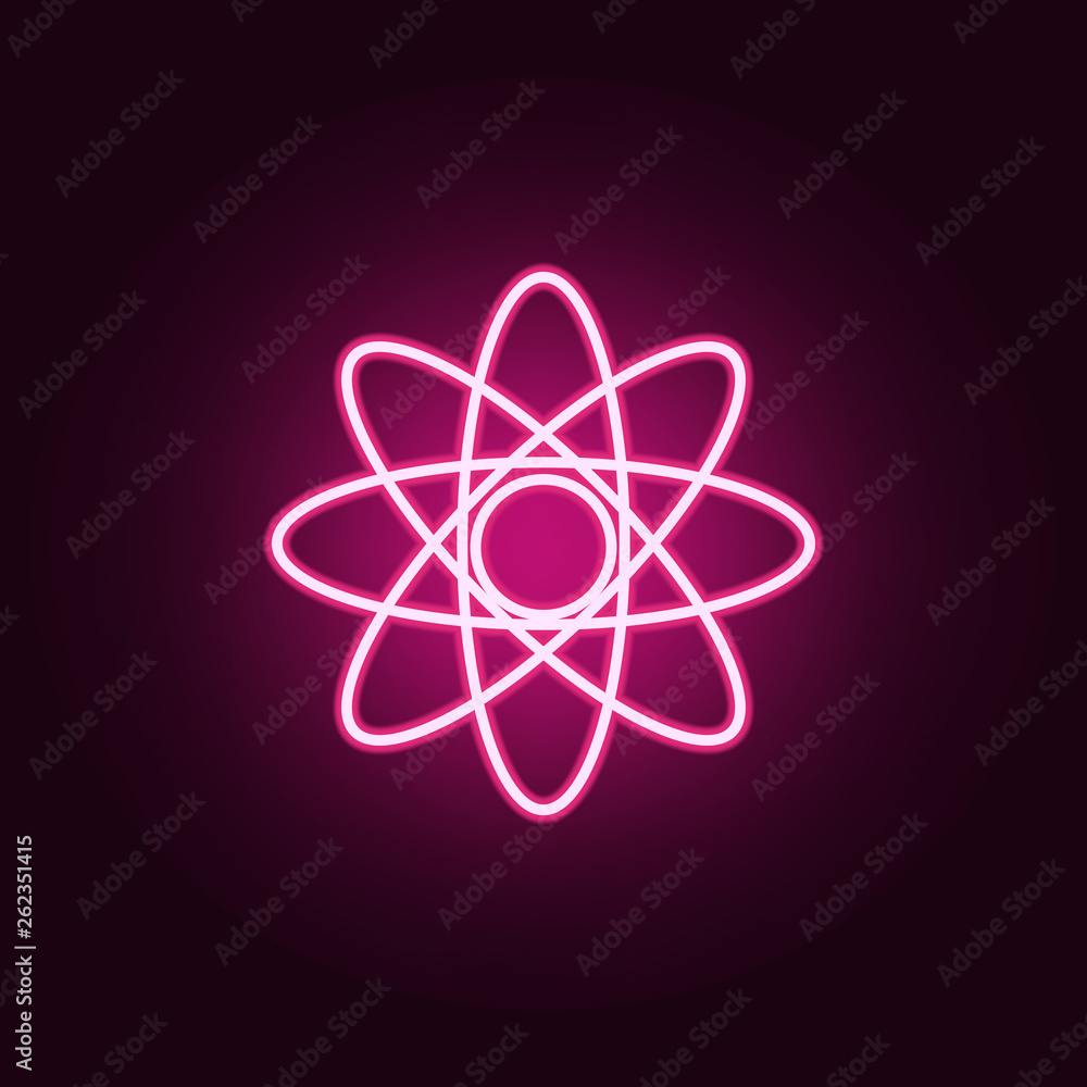 Poster atoms icon. elements of web in neon style icons. simple icon for websites, web design, mobile app, i