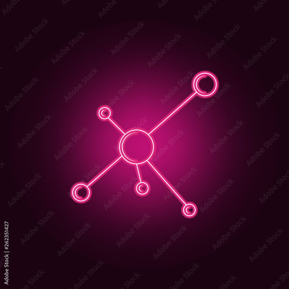 Poster molecules icon. elements of web in neon style icons. simple icon for websites, web design, mobile ap