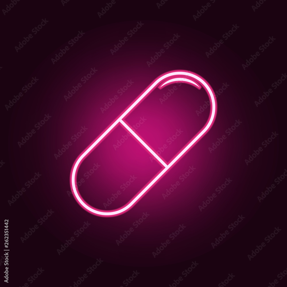 Poster pill icon. elements of web in neon style icons. simple icon for websites, web design, mobile app, in