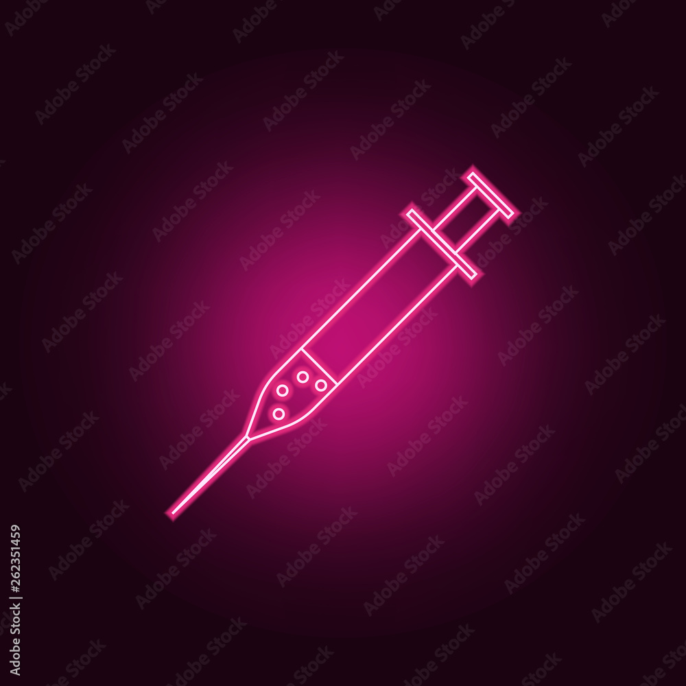 Poster syringe icon. elements of web in neon style icons. simple icon for websites, web design, mobile app,