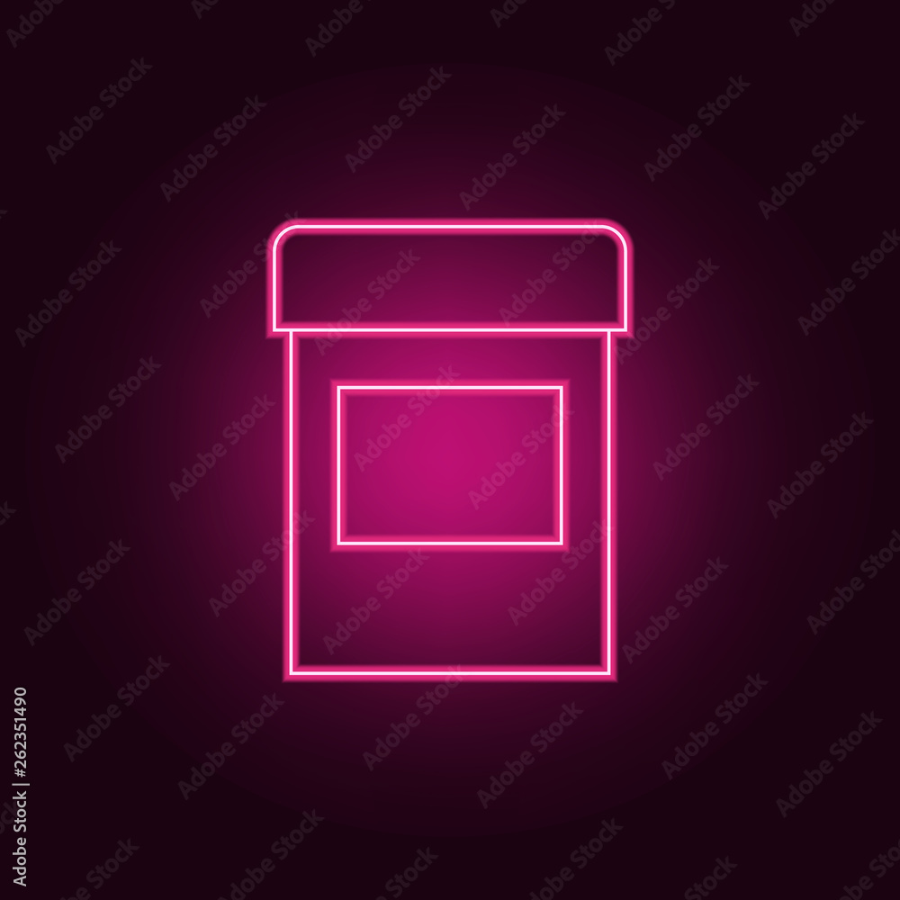Poster capsule of drugs icon. elements of web in neon style icons. simple icon for websites, web design, mo