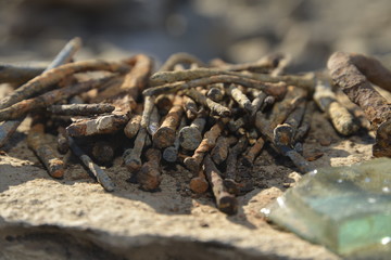 Old rusted nails