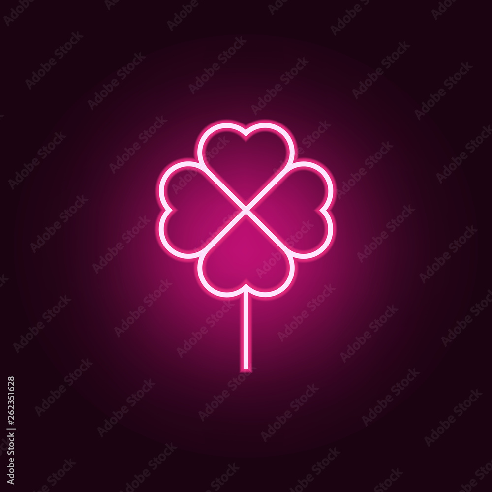 Poster clover icon. elements of web in neon style icons. simple icon for websites, web design, mobile app, 