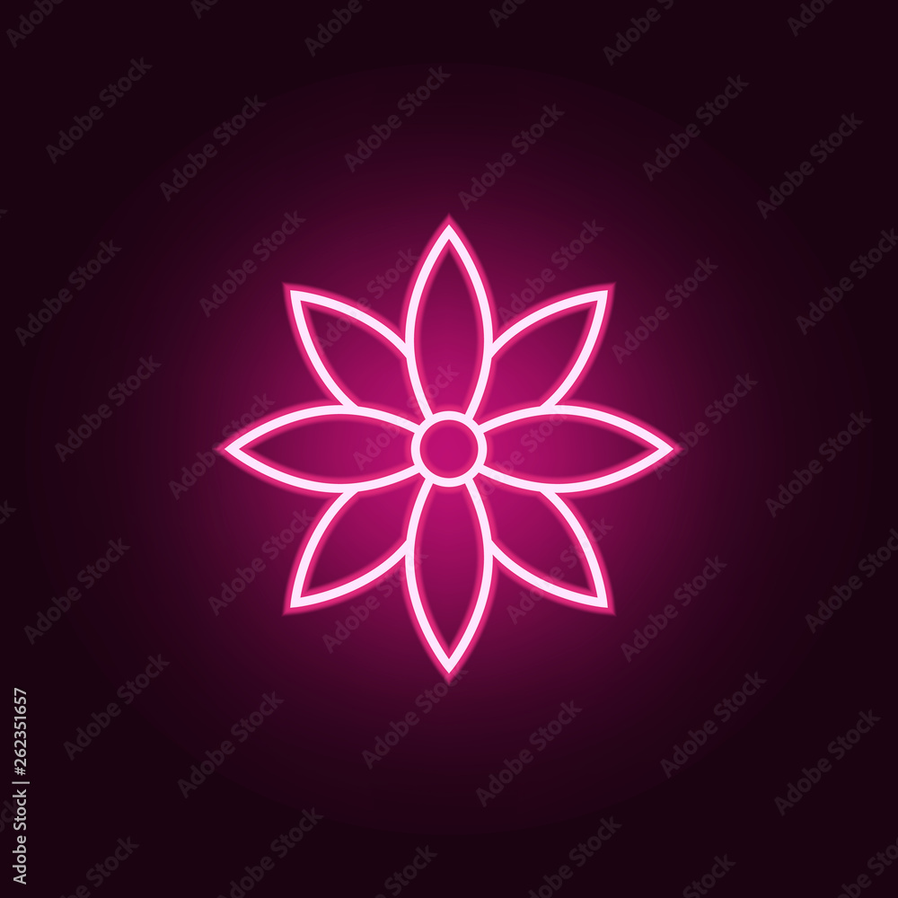 Poster flower icon. elements of web in neon style icons. simple icon for websites, web design, mobile app, 