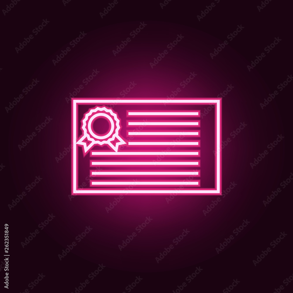 Poster diploma icon. elements of web in neon style icons. simple icon for websites, web design, mobile app,