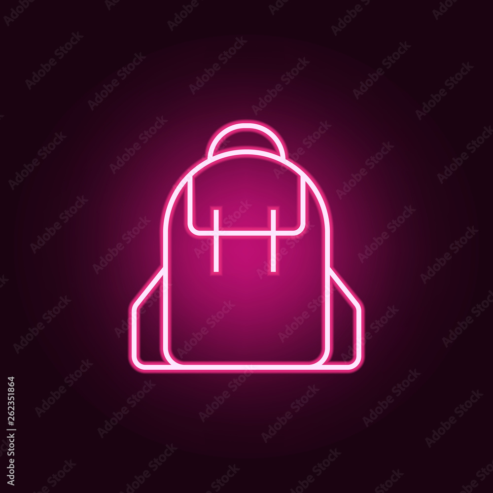 Poster school bag icon. elements of web in neon style icons. simple icon for websites, web design, mobile a