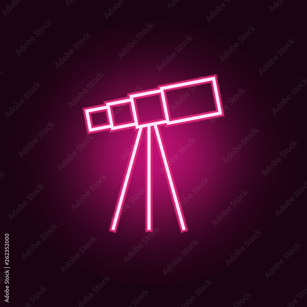 Poster telescope icon. elements of web in neon style icons. simple icon for websites, web design, mobile ap