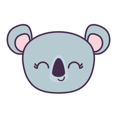 head of cute koala animal isolated icon