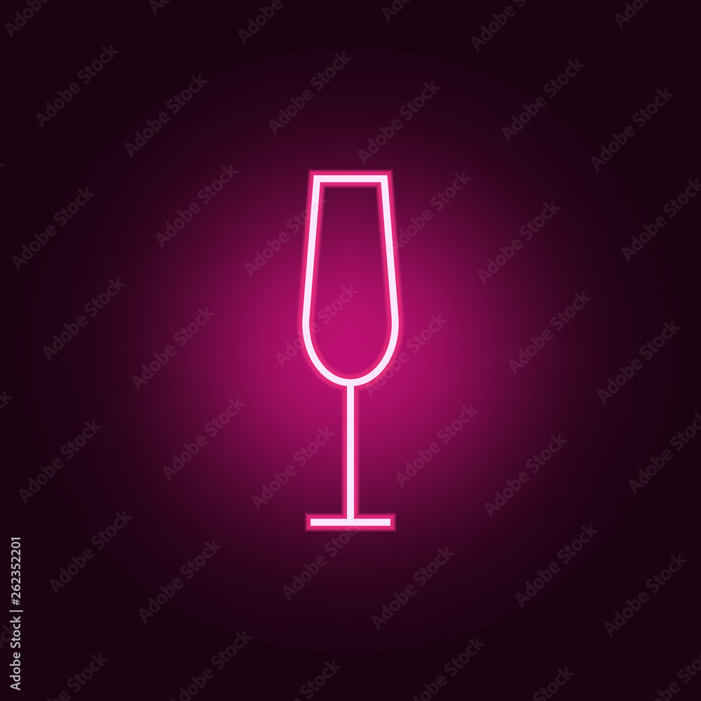 Poster a glass of champagne icon. elements of web in neon style icons. simple icon for websites, web design