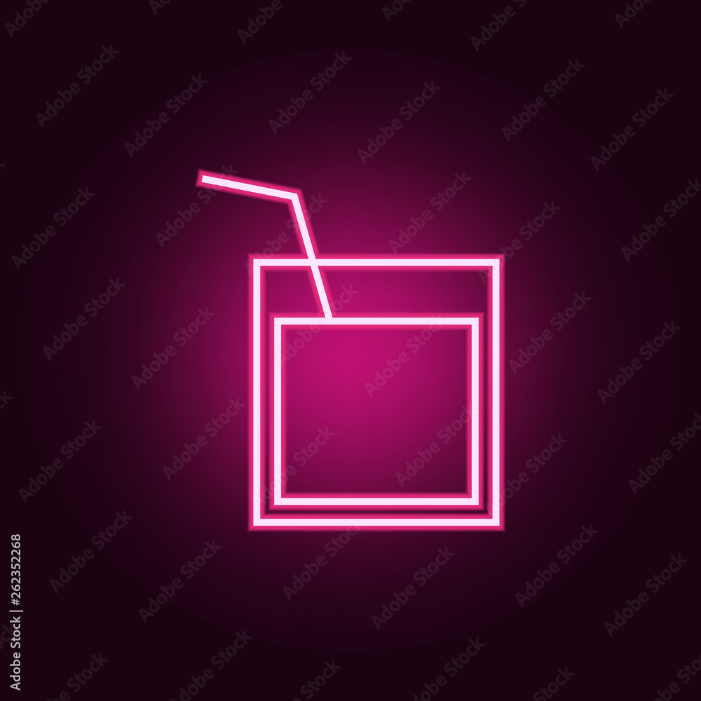 Aufkleber a glass of whiskey with a straw icon. elements of web in neon style icons. simple icon for websites,