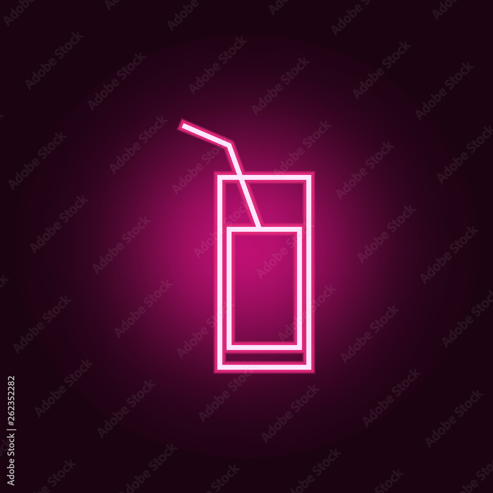Poster a glass of juice icon. elements of web in neon style icons. simple icon for websites, web design, mo