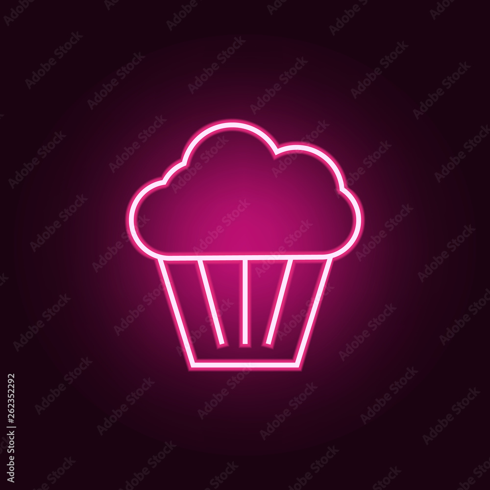 Poster cake cup icon. elements of web in neon style icons. simple icon for websites, web design, mobile app