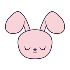 head of cute rabbit animal character