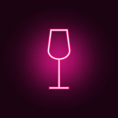 glass of wine icon. Elements of Web in neon style icons. Simple icon for websites, web design, mobile app, info graphics