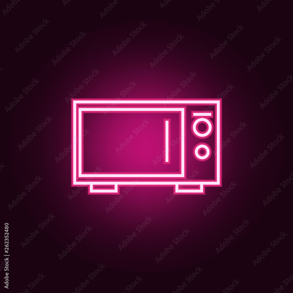 Poster microwave icon. elements of web in neon style icons. simple icon for websites, web design, mobile ap