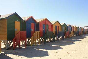 Cabanes Plage Muizenberg Cape Town Afrique du Sud