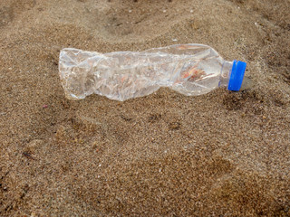 Beach plastic bottle