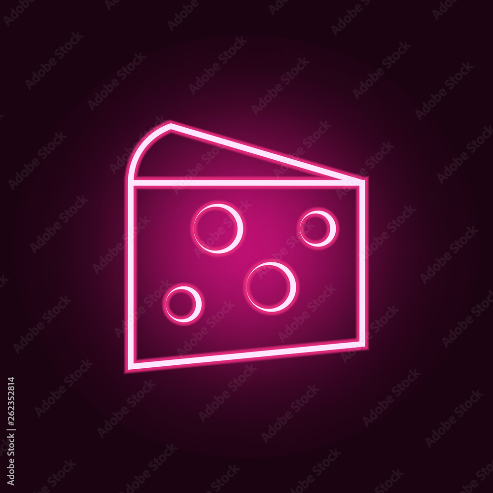 Poster cheese icon. elements of web in neon style icons. simple icon for websites, web design, mobile app, 