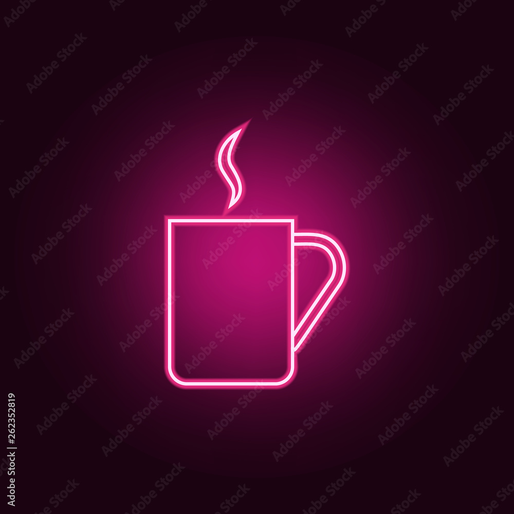 Poster a cup of tea icon. elements of web in neon style icons. simple icon for websites, web design, mobile