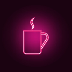 a cup of tea icon. Elements of Web in neon style icons. Simple icon for websites, web design, mobile app, info graphics