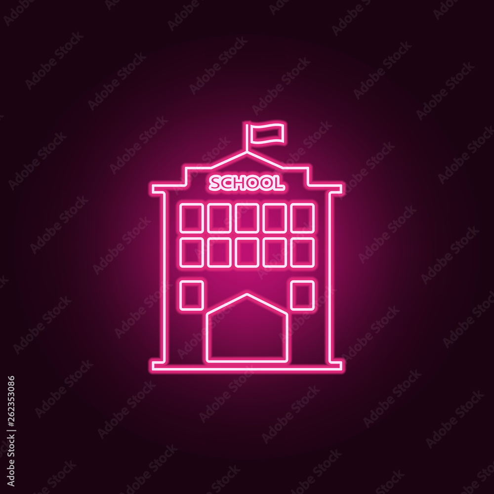 Poster school icon. elements of web in neon style icons. simple icon for websites, web design, mobile app, 