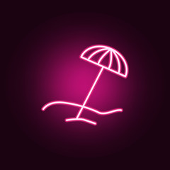 Beach umbrella icon. Elements of Web in neon style icons. Simple icon for websites, web design, mobile app, info graphics