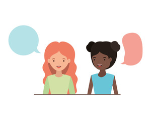 women with speech bubble avatar character
