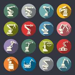 Fototapeta premium Robotic arms vector icon set