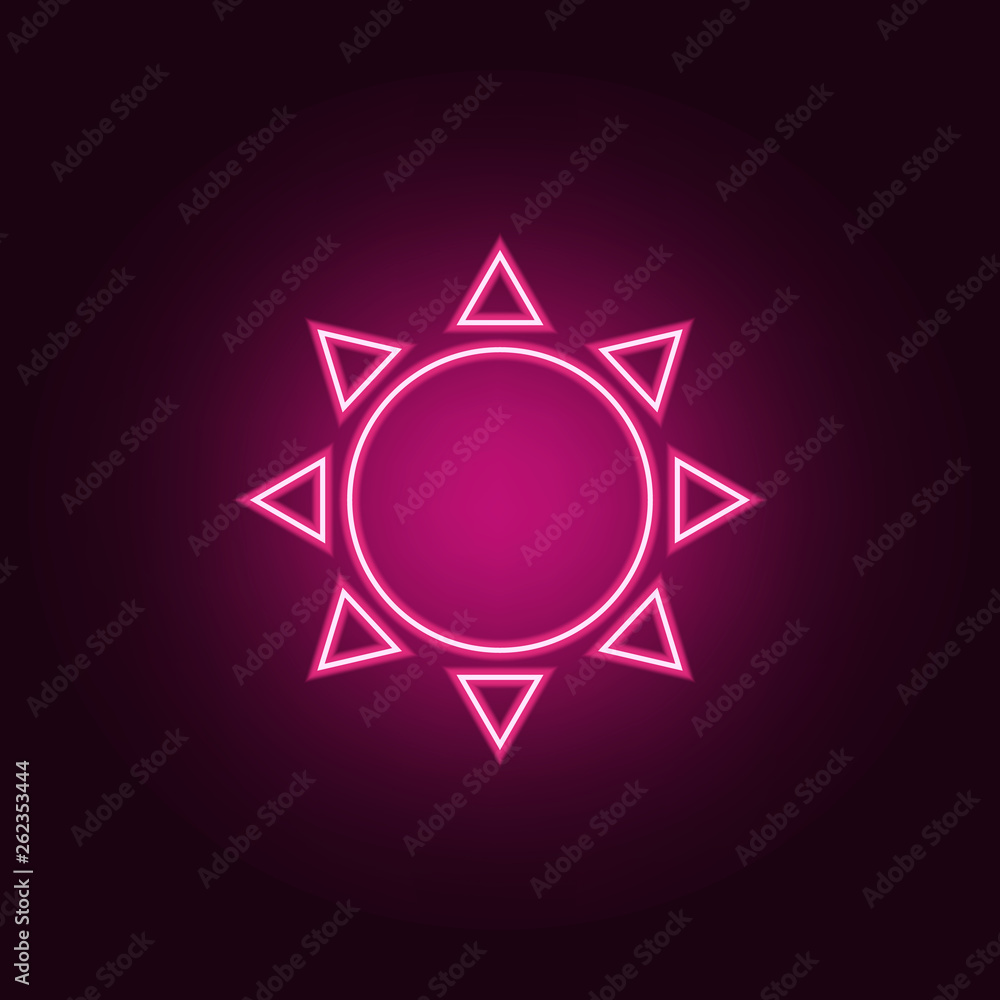 Aufkleber sun icon. elements of web in neon style icons. simple icon for websites, web design, mobile app, inf