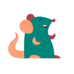 cute little mouse on white background. vector illustration