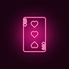 Three heartsicon. Elements of Web in neon style icons. Simple icon for websites, web design, mobile app, info graphics